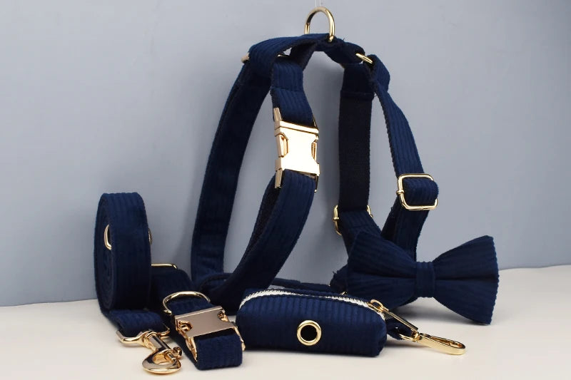 Bundle - Customizable 4pc Set - Navy Corduroy - Dog