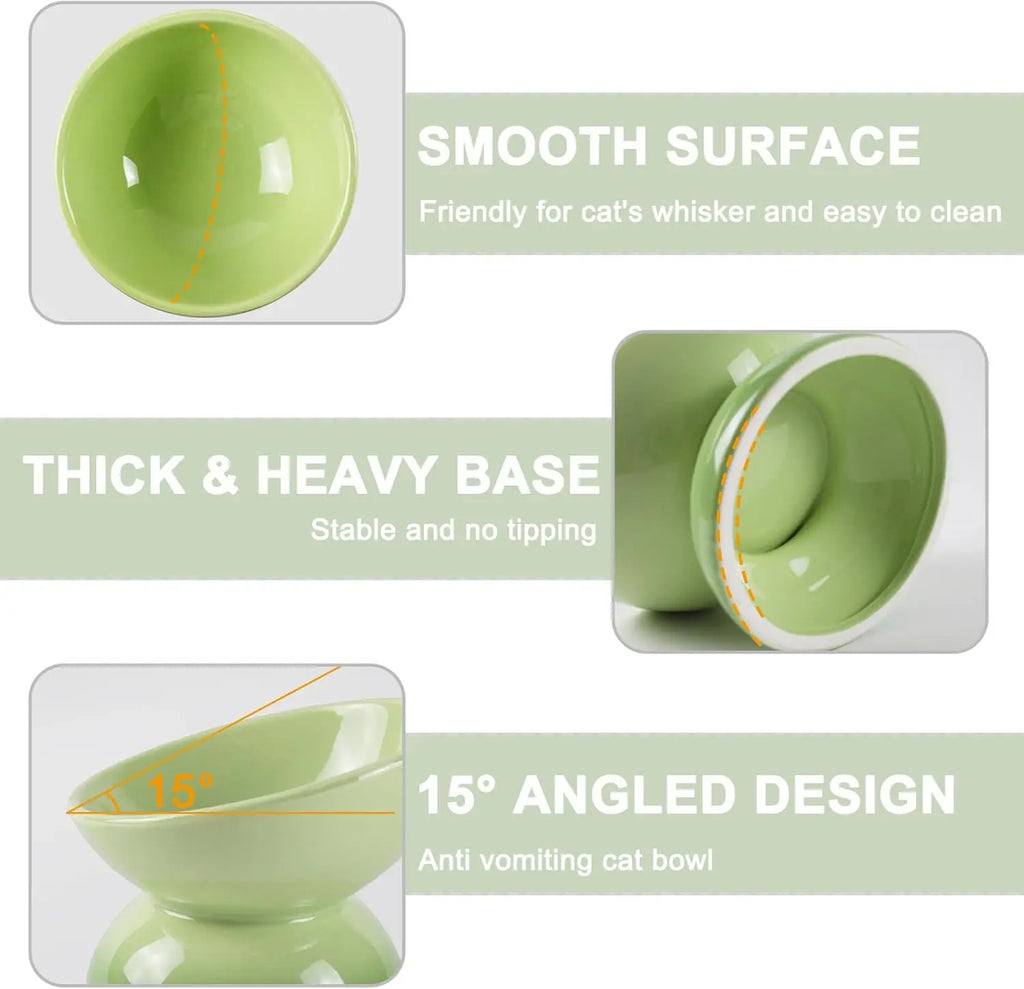 Ceramic Elevated Cat Bowl