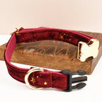 Customizable Dog Collar - Celestial Maroon