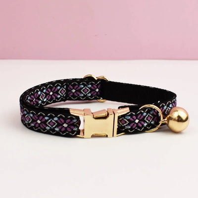 Customizable Cat Collar - Midnight Geometric