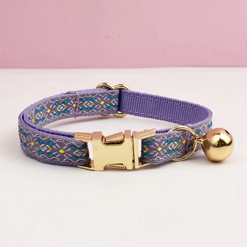 Bundle - Customizable Collar + Leash - Lilac Geometric