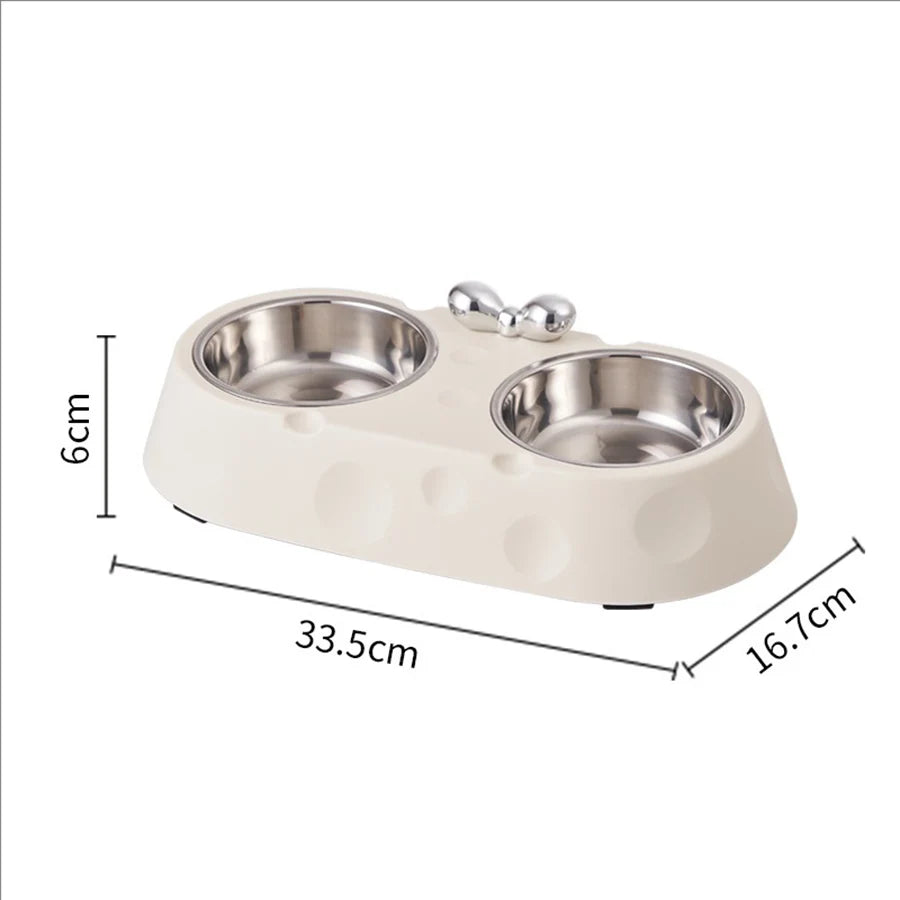 Stainless Steel Double Bowl Feeder