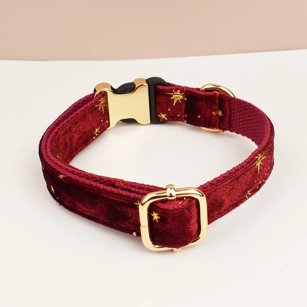 Customizable Dog Collar - Celestial Maroon