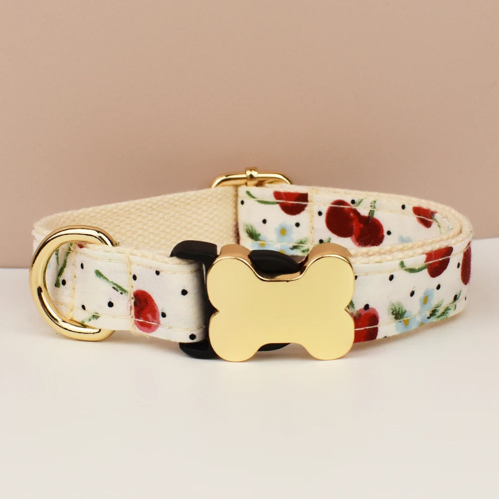 Customizable Dog Collar - Cherry Love