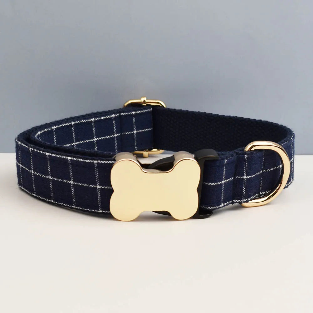 Customizable Dog Collar - Green Plaid