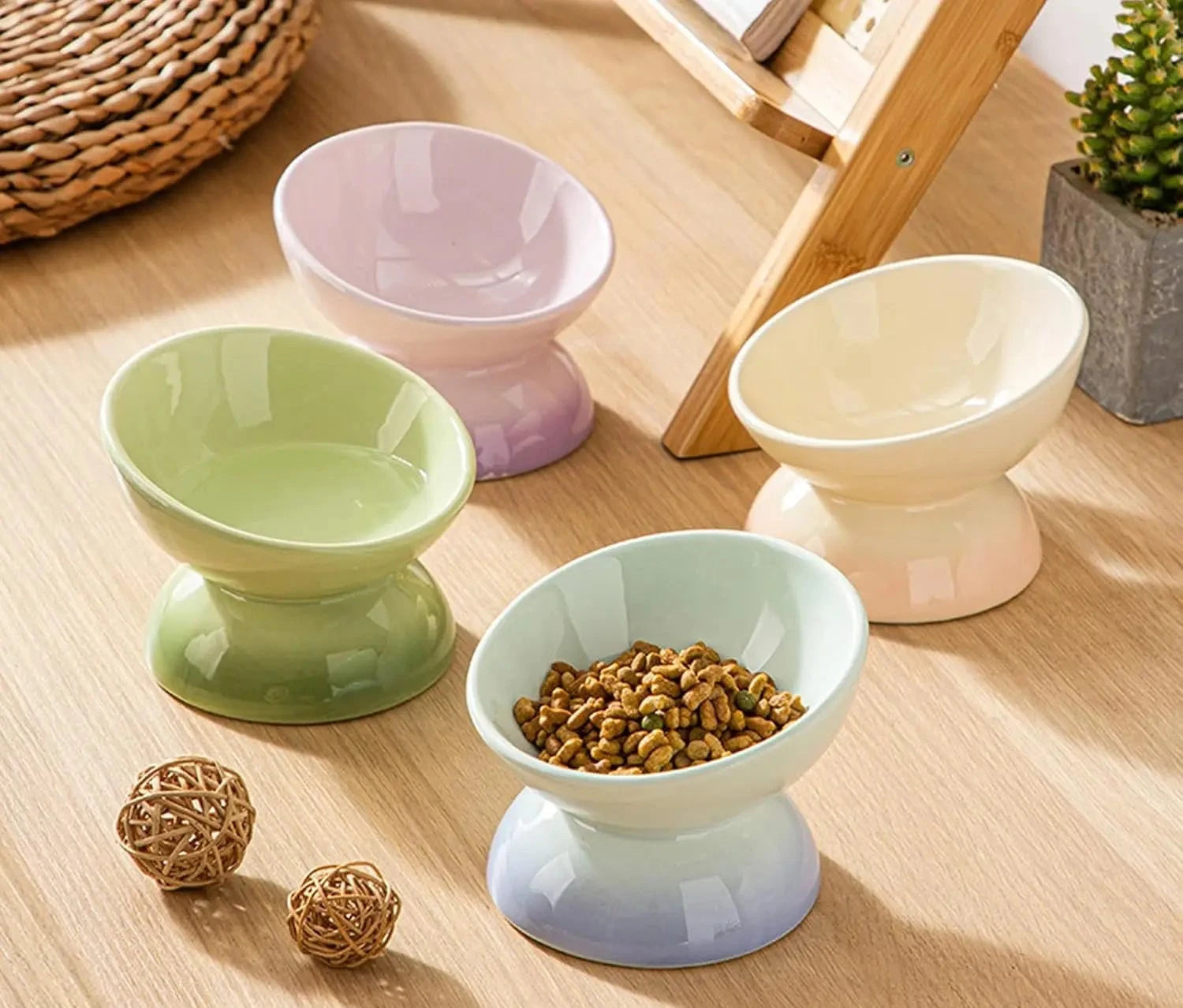 Ceramic Elevated Cat Bowl