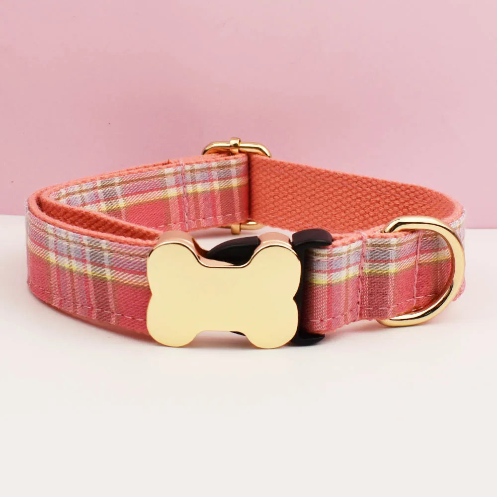 Customizable Dog Collar - Green Plaid