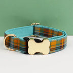 Customizable Dog Collar - Green Plaid