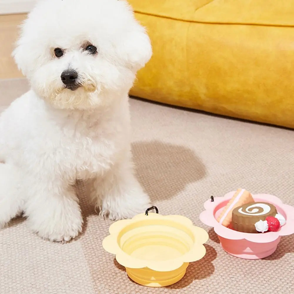 Portable Flower Pet Travel Feeder