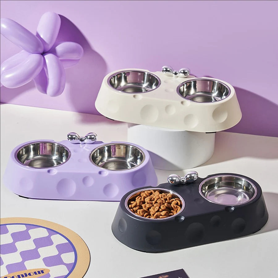 Stainless Steel Double Bowl Feeder