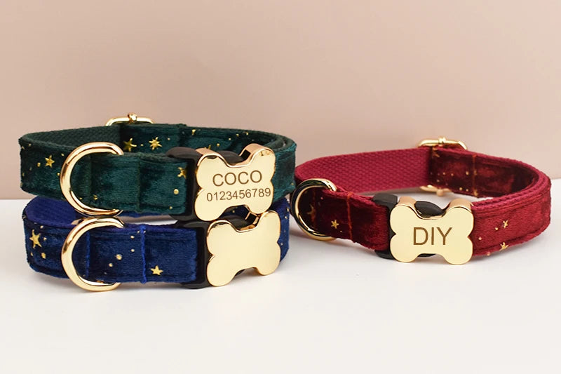 Customizable Dog Collar - Celestial Maroon